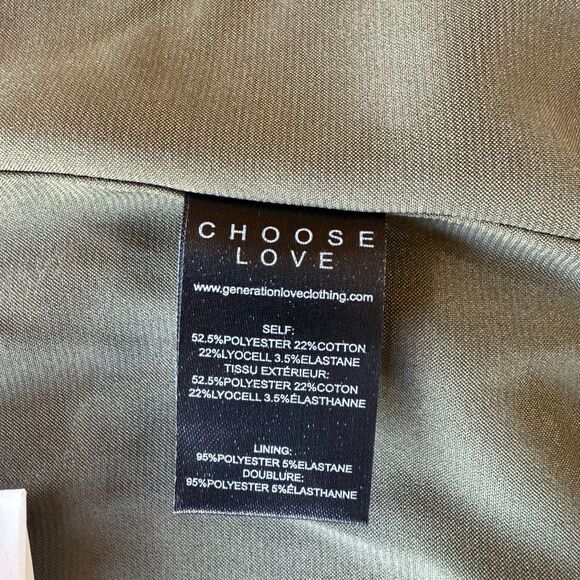 NWT Generation Love Susanna Gabardine Strapless Cropped Vestier Olive Green XS - Picture 12 of 16